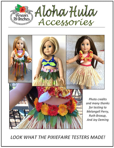 Forever 18 Inches 18 Inch Modern Aloha Hula Accessories 18" Doll Accessory Pattern larougetdelisle