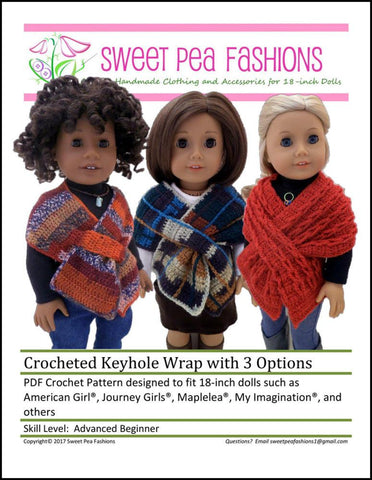Sweet Pea Fashions Crochet Crocheted Keyhole Wrap with 3 Options Crochet Pattern larougetdelisle