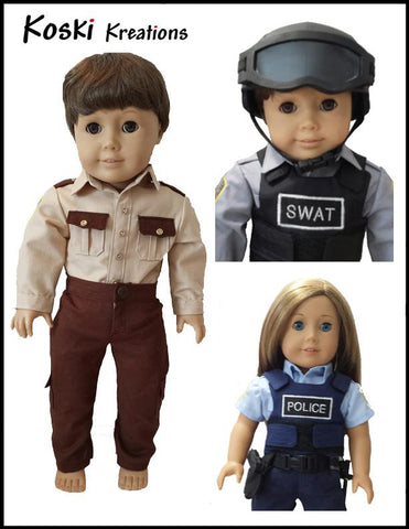 Koski Kreations 18 Inch Modern Law Enforcement Uniform 18" Doll Clothes Pattern larougetdelisle