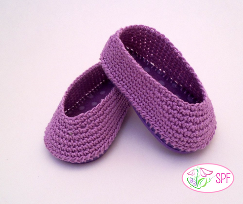 Sweet Pea Fashions Crochet Paloma Crocheted Ballet Flats 18" Doll Crochet Pattern larougetdelisle