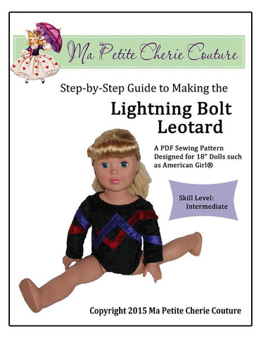 Mon Petite Cherie Couture 18 Inch Modern Lightning Bolt Leotard 18" Doll Clothes larougetdelisle