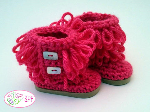 Sweet Pea Fashions Crochet Loop Stitch Crocheted Boots 18" Doll Shoes larougetdelisle
