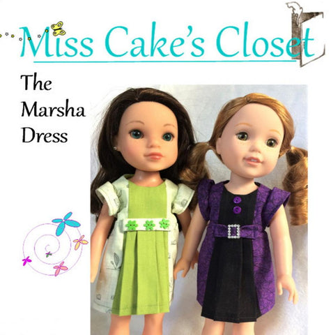 Miss Cake's Closet WellieWishers The Marsha Dress 14-15" Doll Clothes Pattern larougetdelisle