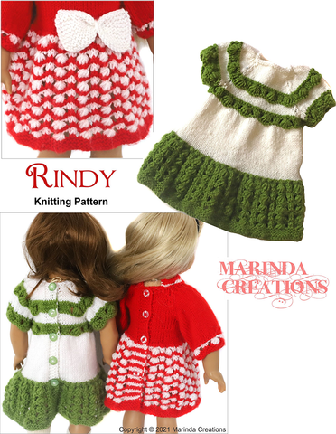 Marinda Creations Knitting Rindy 18" Doll Knitting Pattern larougetdelisle
