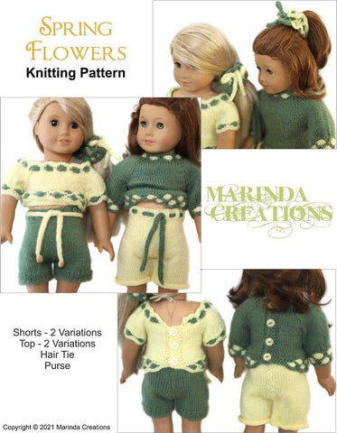 Marinda Creations Knitting Spring Flowers 18" Doll Clothes Knitting Pattern larougetdelisle