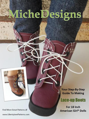Miche Designs Shoes Lace Up Boots 18" Doll Shoes larougetdelisle