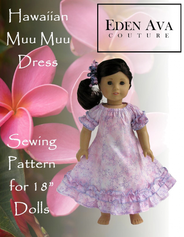 Eden Ava 18 Inch Modern Hawaiian Muu Muu Dress 18" Doll Clothes Pattern larougetdelisle