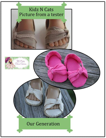 Mon Petite Cherie Couture Kidz n Cats Knotted Sandals for Kidz N Cats Dolls larougetdelisle