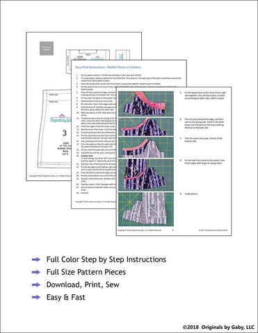 Originals by Gaby 18 Inch Modern Bubble Shorts and Culottes 18" Doll Clothes Pattern larougetdelisle