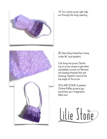 Lilie Stone 18 Inch Modern Ombre Ruffles Purse 18" Doll Accessories larougetdelisle