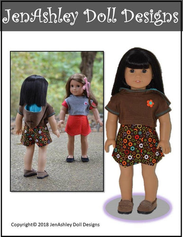 Jen Ashley Doll Designs 18 Inch Modern Outdoor Concert Skort 18" Doll Clothes Pattern larougetdelisle