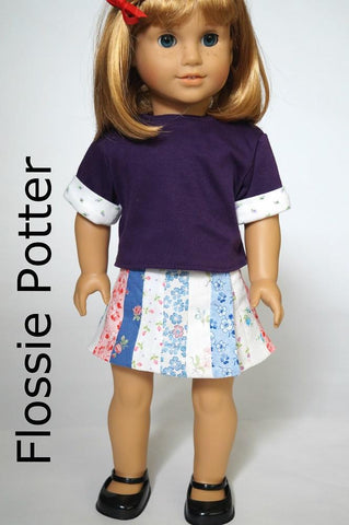 Flossie Potter 18 Inch Modern Patchwork Petals Wrap Skirt 18" Doll Clothes larougetdelisle
