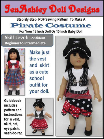 Jen Ashley Doll Designs 18 Inch Modern Pirate  Costume 18" Doll Clothes larougetdelisle