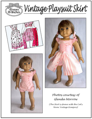 Forever 18 Inches 18 Inch Modern Vintage Playsuit Skirt 18" Doll Clothes Pattern larougetdelisle