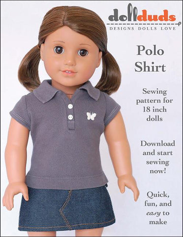 Doll Duds 18 Inch Modern FREE Polo Shirt 18" Doll Clothes Pattern larougetdelisle