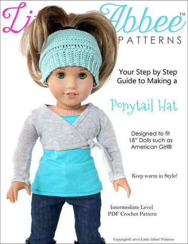 Little Abbee Crochet Ponytail Hat Crochet Pattern larougetdelisle