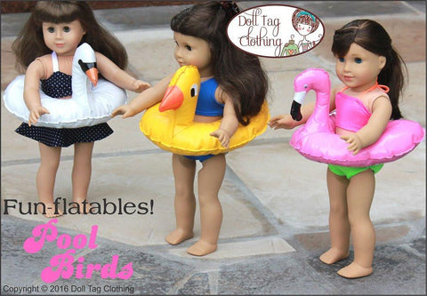 Doll Tag Clothing 18 Inch Modern Fun-flatable Pool Birds 18" Doll Accessories larougetdelisle