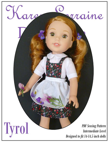 Karen Lorraine Design WellieWishers Tyrol 14-14.5 Inch Doll Clothes Pattern larougetdelisle