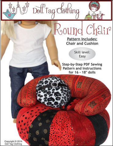 Doll Tag Clothing 18 Inch Modern Round Chair for 18" Dolls larougetdelisle