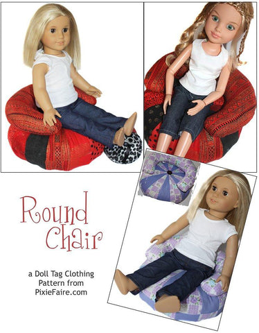 Doll Tag Clothing 18 Inch Modern Round Chair for 18" Dolls larougetdelisle