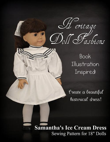 Heritage Doll Fashions 18 Inch Historical 1904 Ice Cream Dress 18" Doll Clothes Pattern larougetdelisle