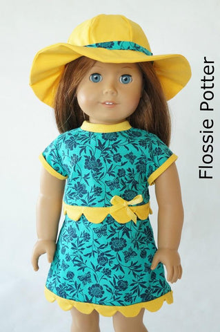 Flossie Potter 18 Inch Modern Sweet Scallops Skirt & Top 18" Doll Clothes Pattern larougetdelisle
