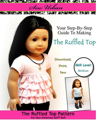 Sew Urban 18 Inch Modern Ruffled Top 18" Doll Clothes Pattern larougetdelisle