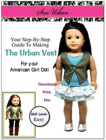 Sew Urban 18 Inch Modern The Urban Vest 18" Doll Clothes larougetdelisle
