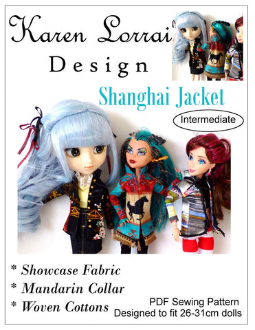 Karen Lorraine Design Monster High Shanghai Jacket Pattern for 10-12" Fashion Dolls larougetdelisle