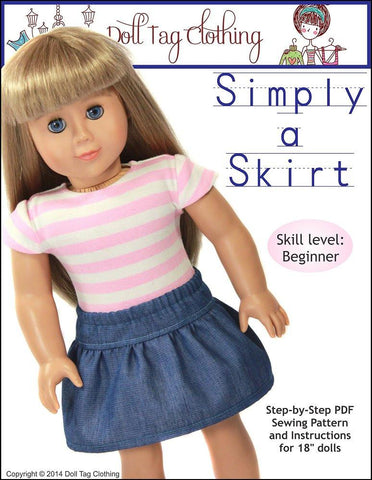 Doll Tag Clothing 18 Inch Modern Simply A Skirt 18" Doll Clothes larougetdelisle