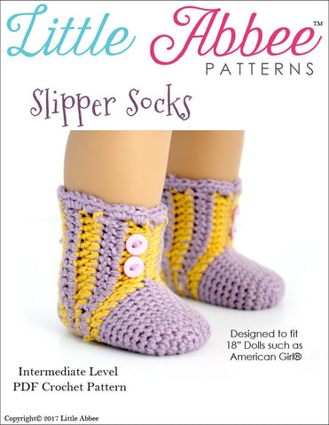Little Abbee Crochet Slipper Socks Crochet Pattern larougetdelisle