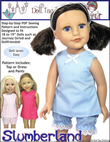 Doll Tag Clothing Journey Girl Slumberland Pattern for 18" - 19" Slim Dolls larougetdelisle