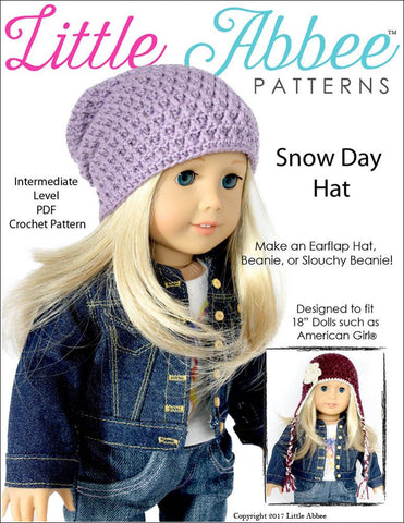 Little Abbee Crochet Snow Day Hat Crochet Pattern larougetdelisle