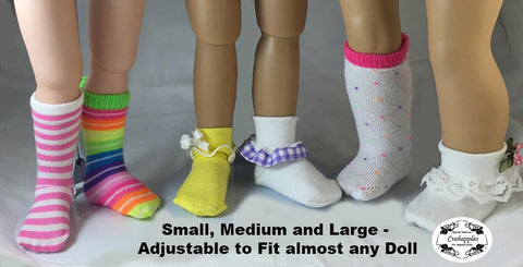 Crabapples 18 Inch Modern Sock It To Me Pattern For Multiple Sized Dolls larougetdelisle