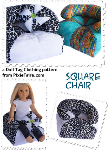 Doll Tag Clothing 18 Inch Modern Square Chair for 18" Dolls larougetdelisle