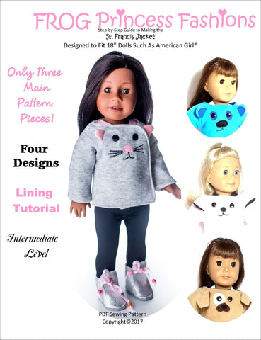 Frog Princess Fashions 18 Inch Modern St Francis Jacket 18" Doll Clothes Pattern larougetdelisle