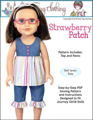 Doll Tag Clothing Journey Girl Strawberry Patch Pattern for Journey Girls Dolls larougetdelisle