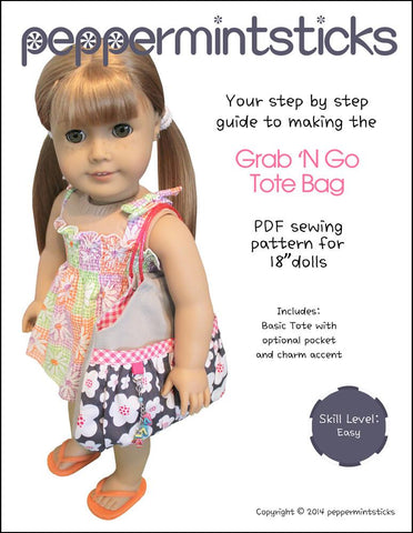 Peppermintsticks 18 Inch Modern Grab 'N Go Tote Bag 18" Doll Accessories larougetdelisle