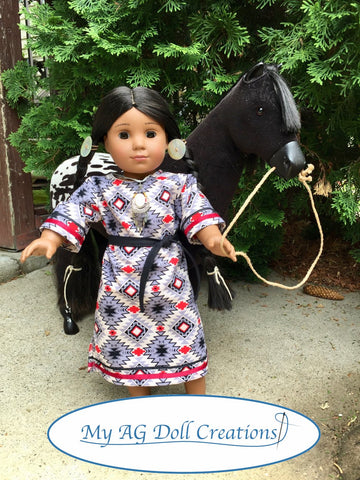 My AG Doll Creations 18 Inch Historical Traditional Native Dress 18" Doll Clothes Pattern larougetdelisle
