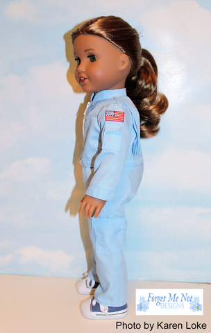 Forget Me Not Designs 18 Inch Modern Space Endeavor Flightsuit 18" Doll Clothes Pattern larougetdelisle