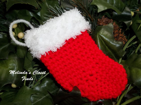 Melinda's Closet Finds Crochet Crocheted Christmas Stocking 18" Doll Crochet Pattern larougetdelisle