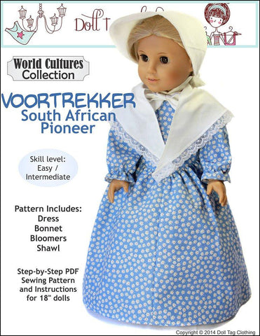Doll Tag Clothing 18 Inch Historical Voortrekker 18" Doll Clothes Pattern larougetdelisle