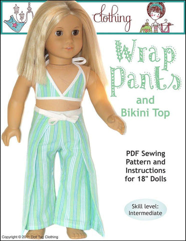 Doll Tag Clothing 18 Inch Modern Wrap Pants and Bikini Top 18" Doll Clothes larougetdelisle