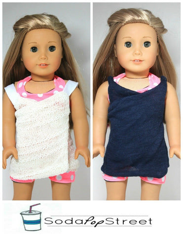 Soda Pop Street 18 Inch Modern Penelope Swimsuit and Wrapped Cover Up 18" Doll Clothes larougetdelisle