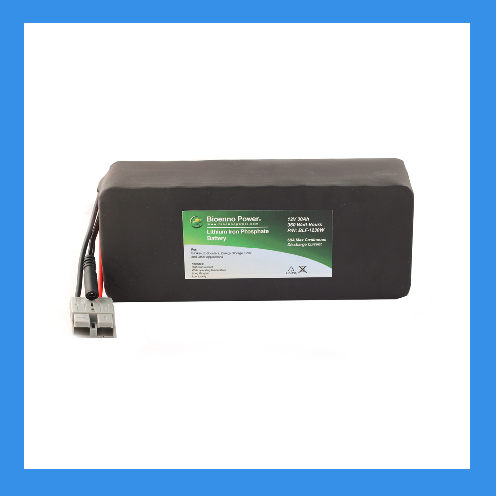 12V, 30Ah LFP Battery (Black PVC Pack)