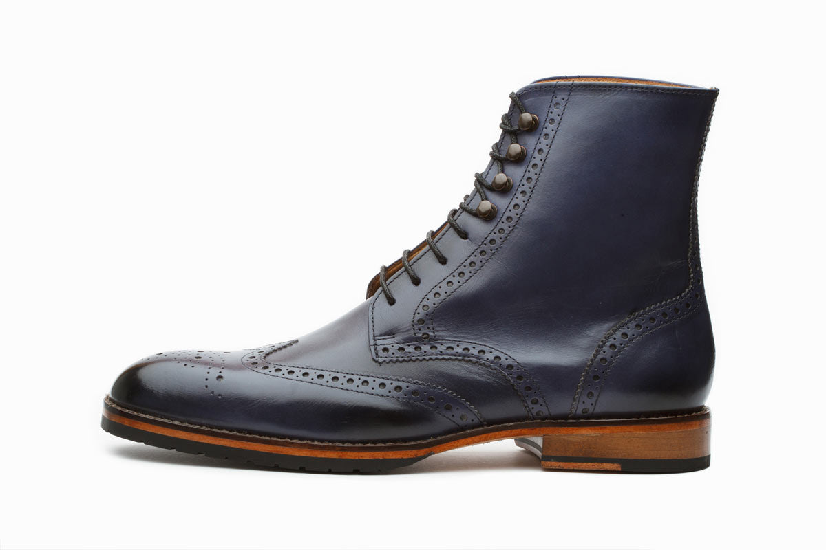 blue brogue boots