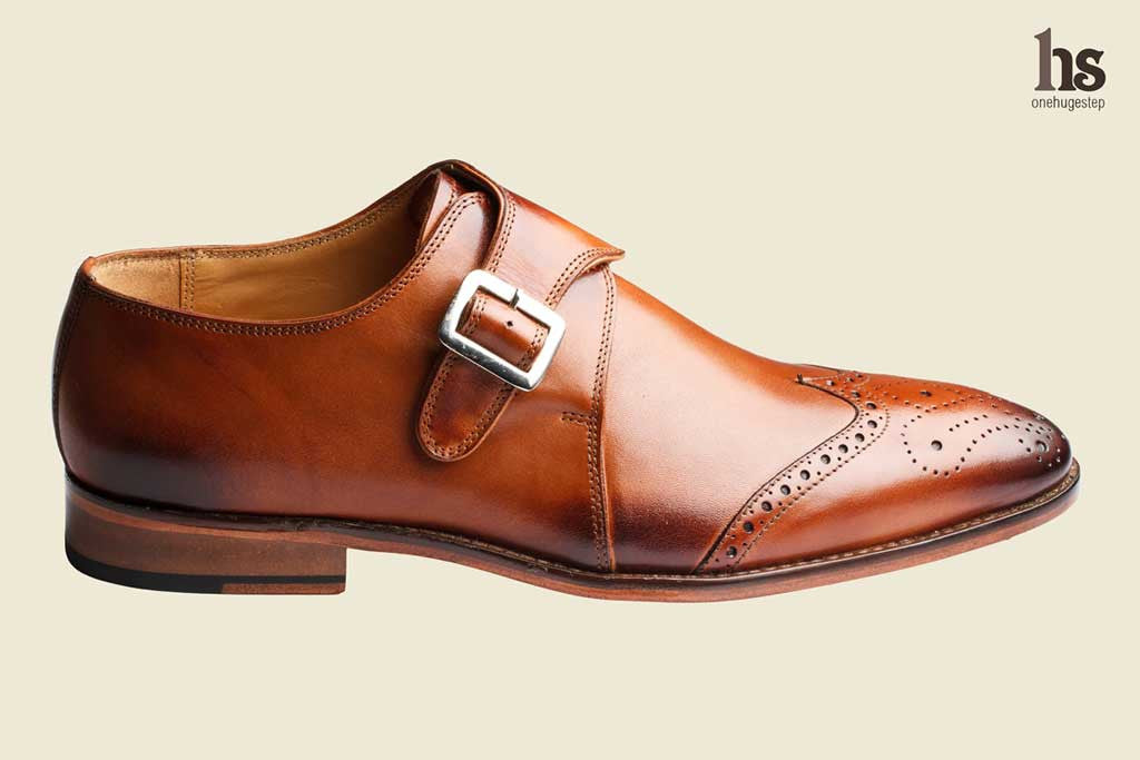 Wing Cap Single Strap Brogue Monk With 