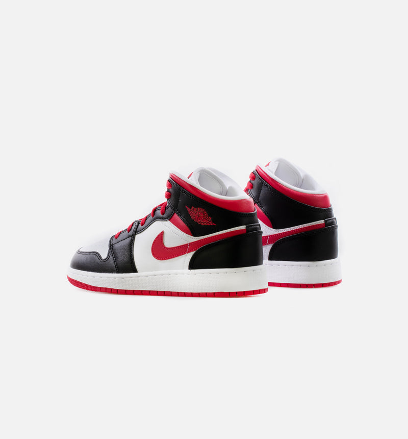 Air Jordan 1 Mid Very Berry Grade School Lifestyle Shoe - Black/White/Berry Limit One Per Customer