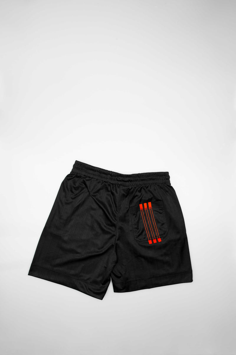 black and red adidas shorts