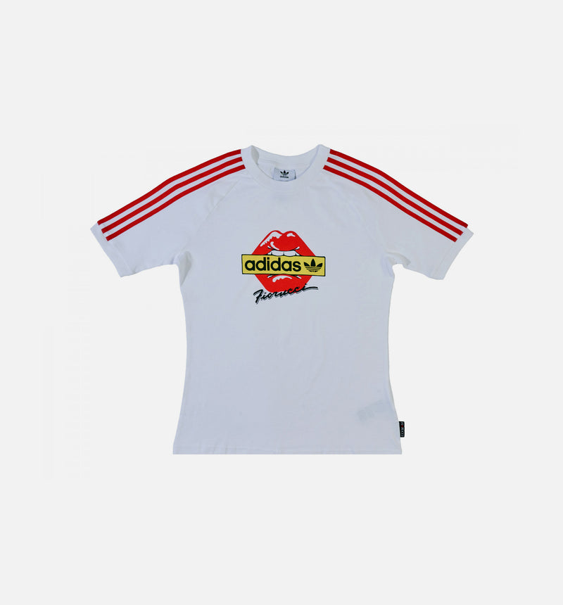 red and white adidas shirt womens